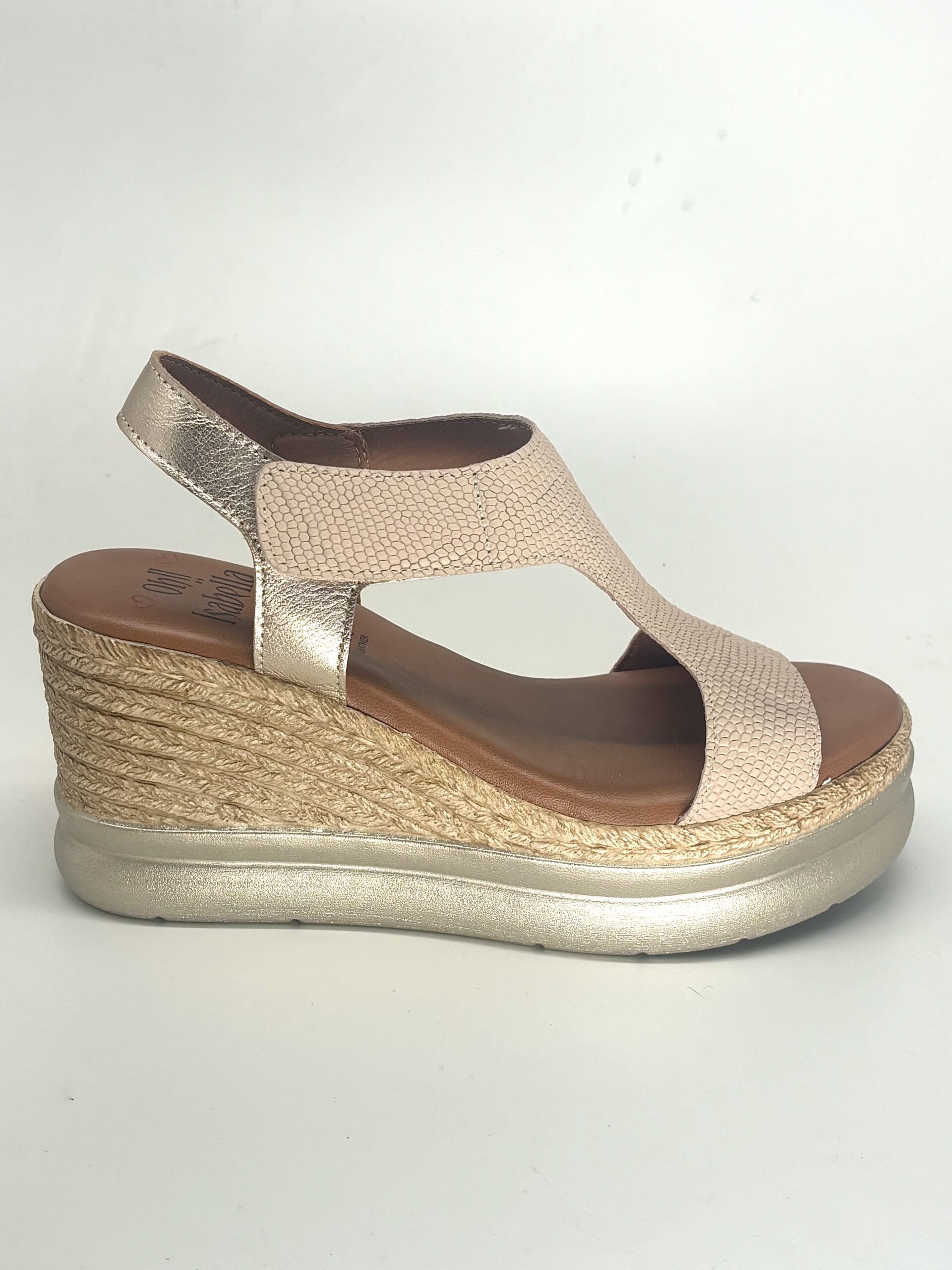 Sandalias de cuña negras de piel para mujer BELLAGIO - Imagen 2