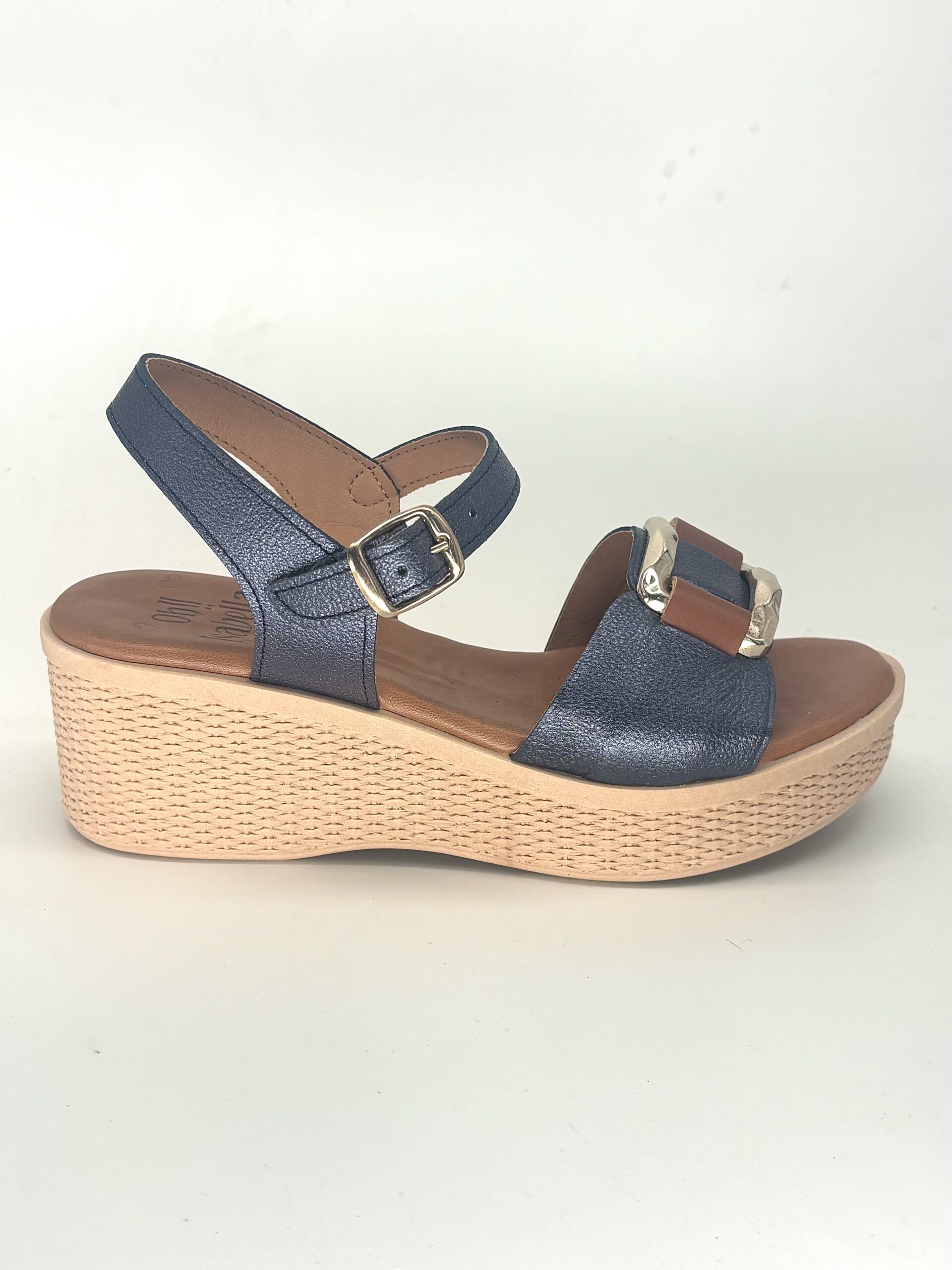 Sandalias de cuña marrones de piel para mujer BERGAMO - Imagen 2