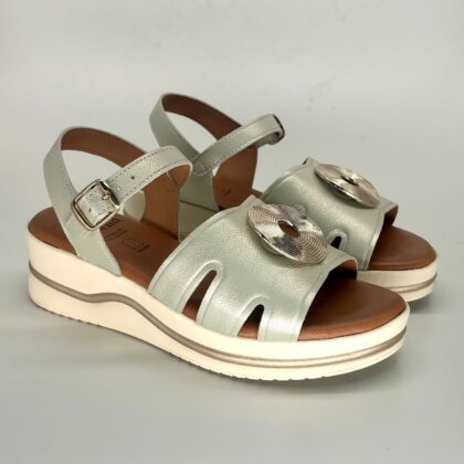 Sandalias de cuña de piel para mujer CORTINA