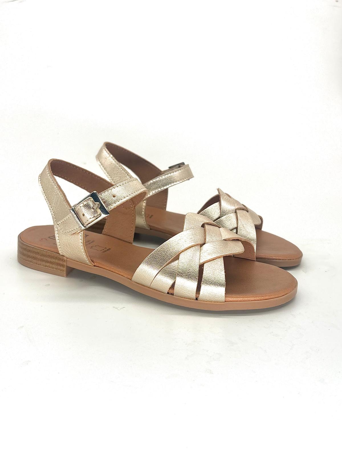 Sandalias planas elegantes de piel para mujer FIRENZE - Imagen 7