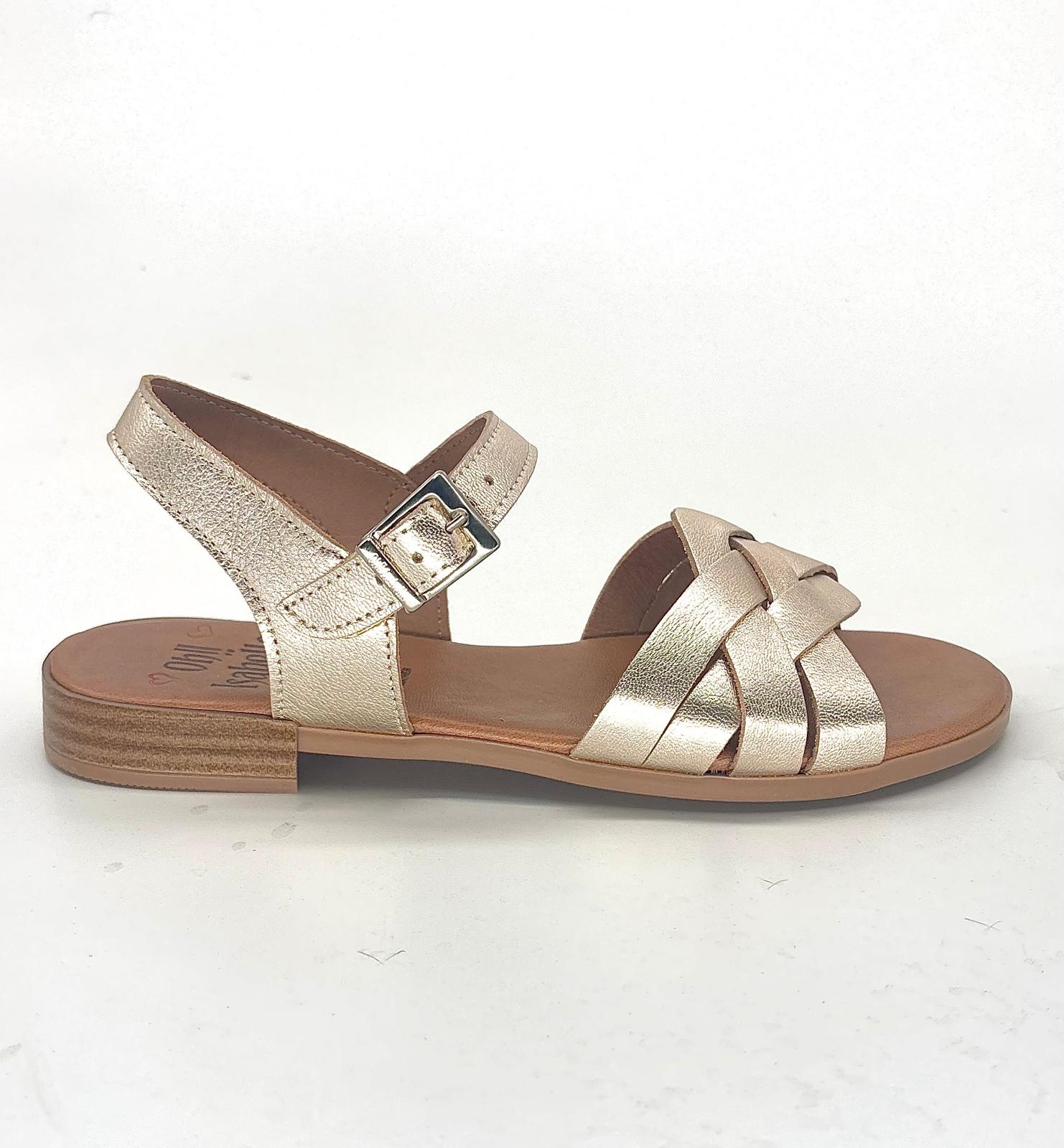 Sandalias planas elegantes de piel para mujer FIRENZE - Imagen 5