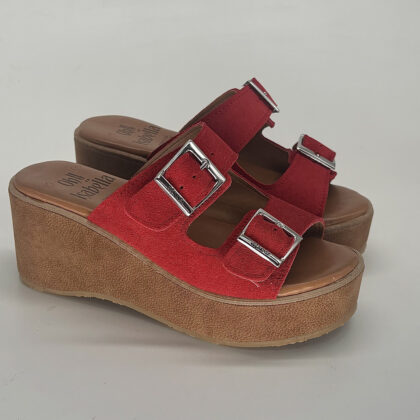 Sandalias pequeñas con cuña media Lecce Petite roja · Talla 33 y 34