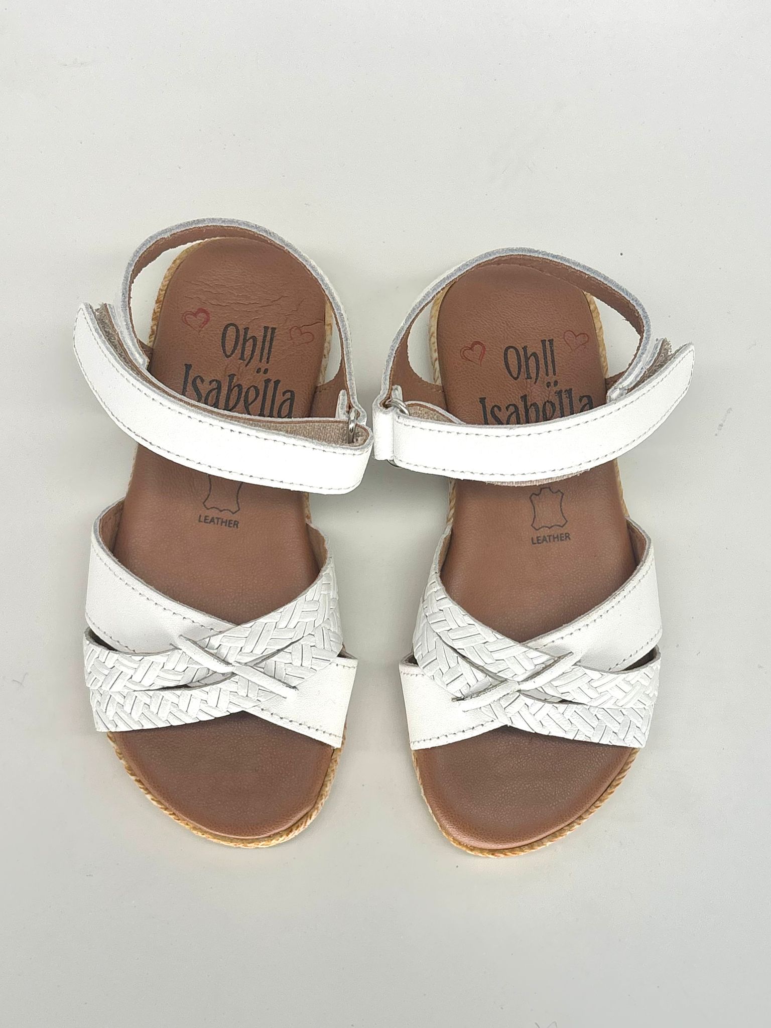 Sandalias planas de color blanco en piel para mujer LUCCA - Imagen 6