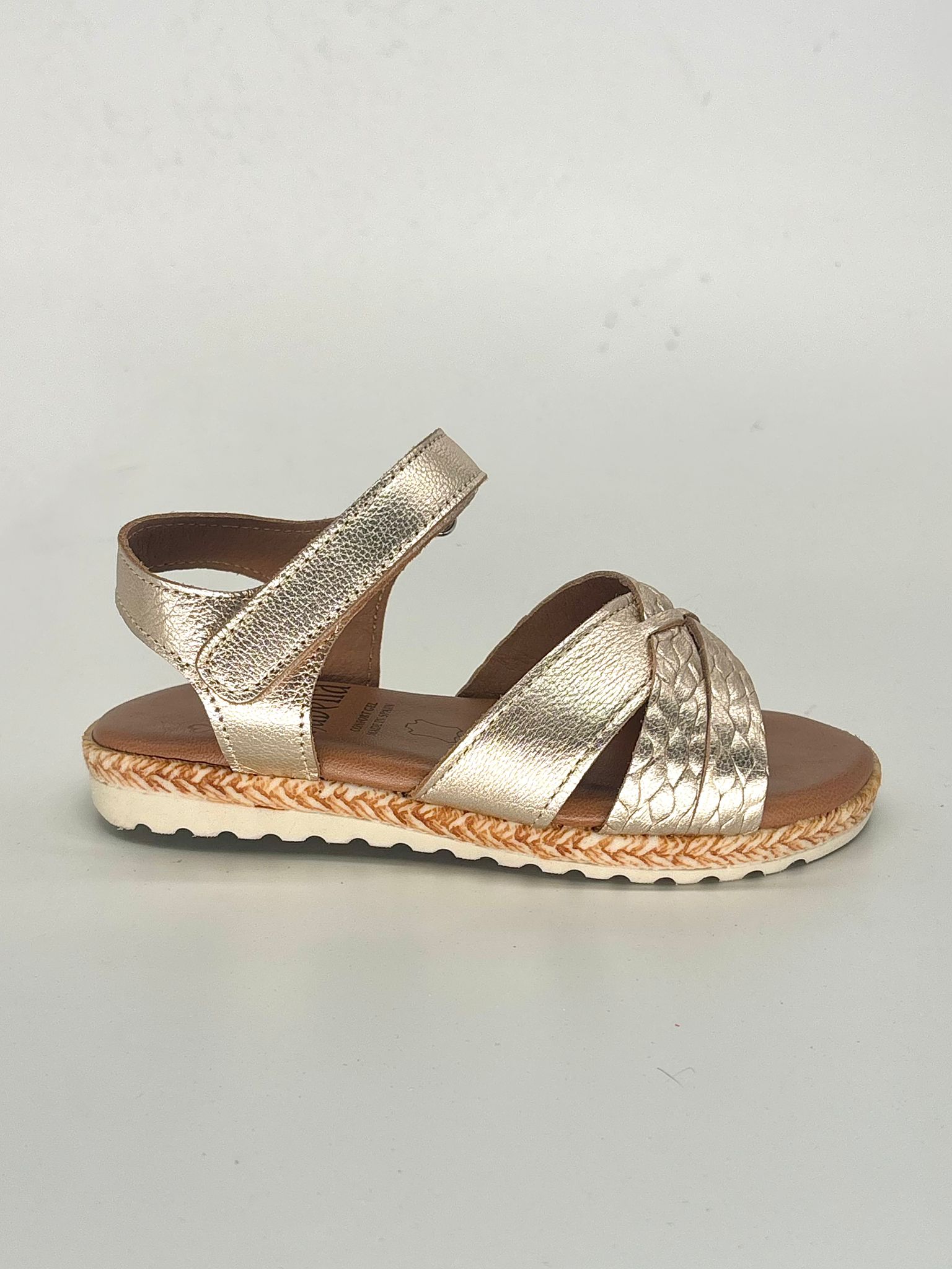 Sandalias planas de color blanco en piel para mujer LUCCA - Imagen 2