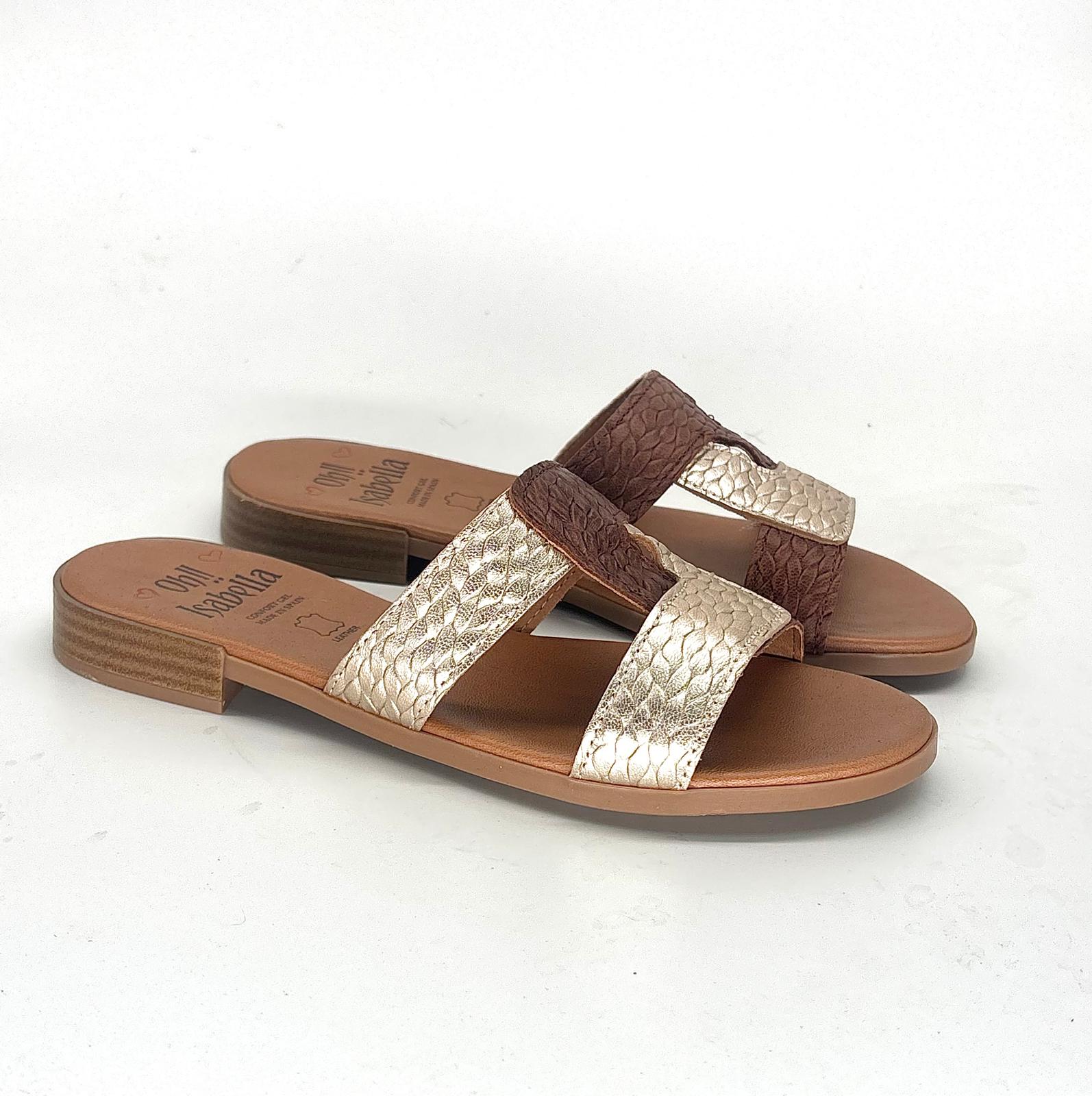 Sandalias planas cómodas de piel para mujer MILANO - Imagen 6