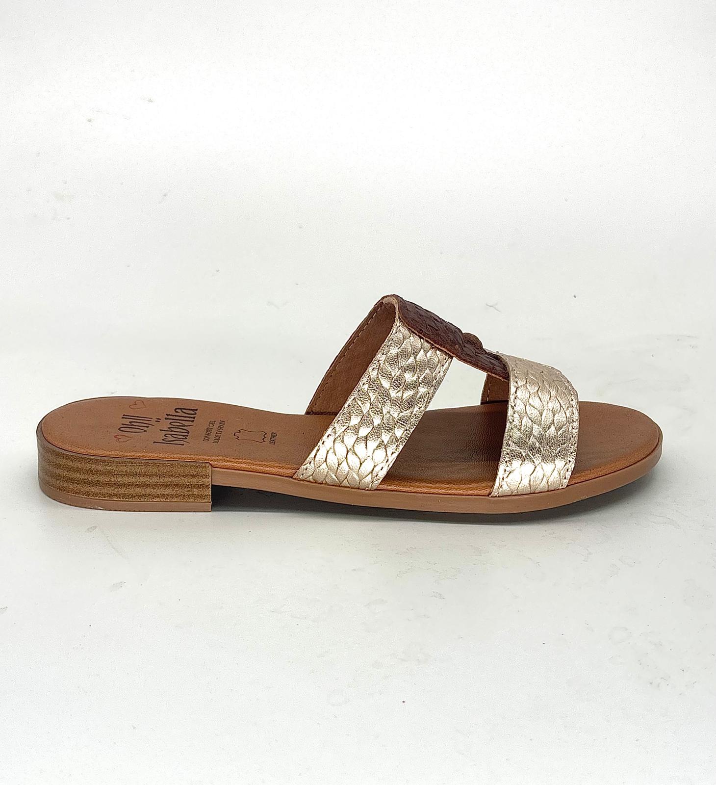 Sandalias planas cómodas de piel para mujer MILANO - Imagen 4