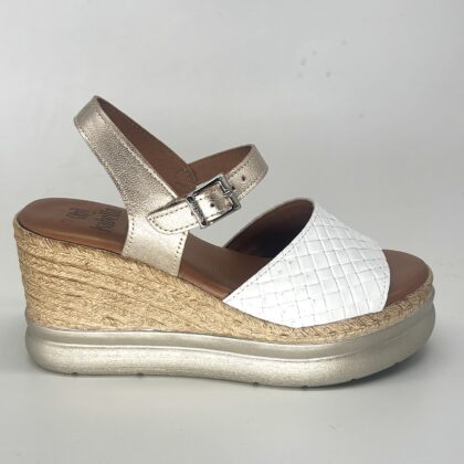 Sandalias de cuña blancas de piel MONTEROSSO