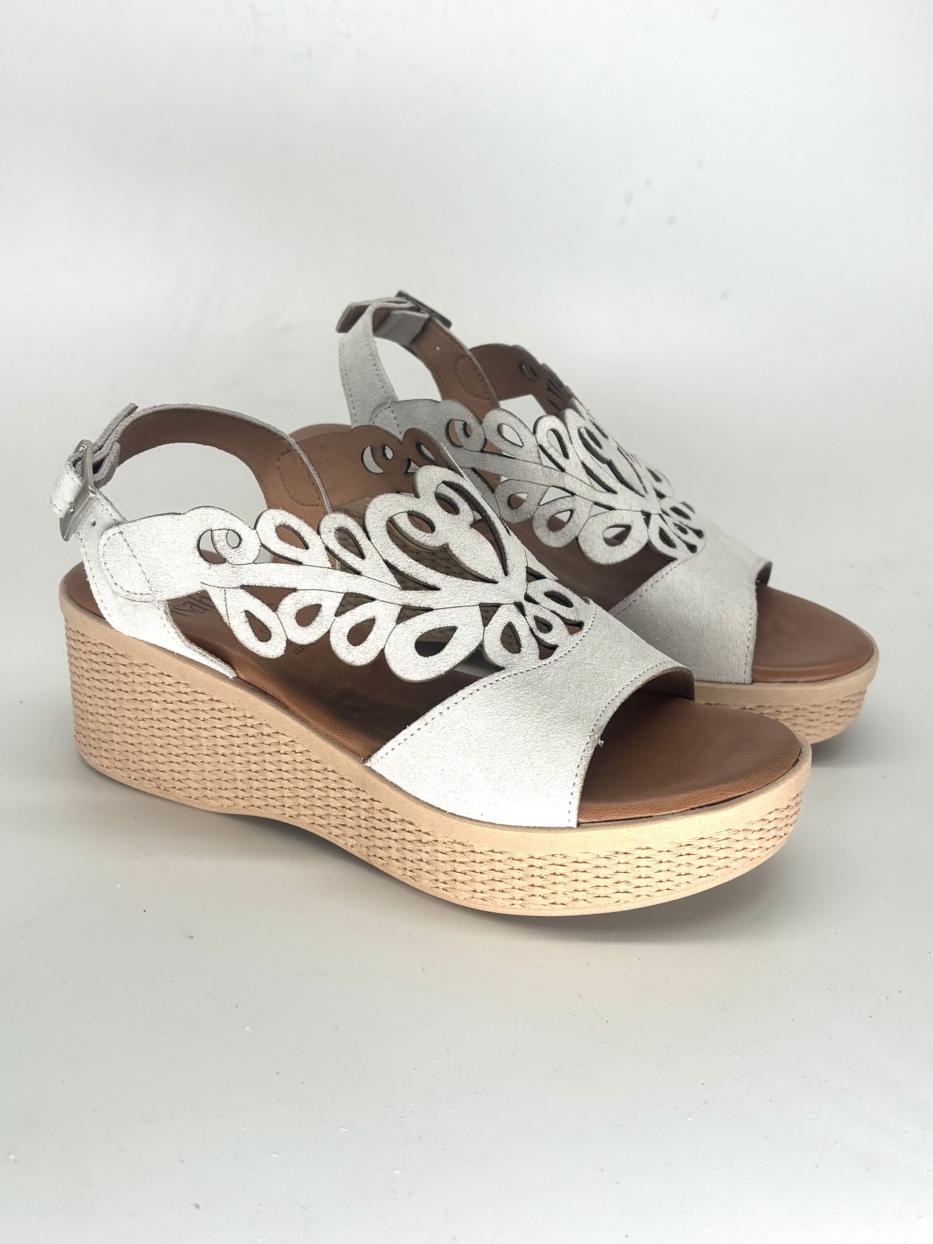 Sandalias de cuña doradas de piel para mujer PERUGIA - Imagen 10