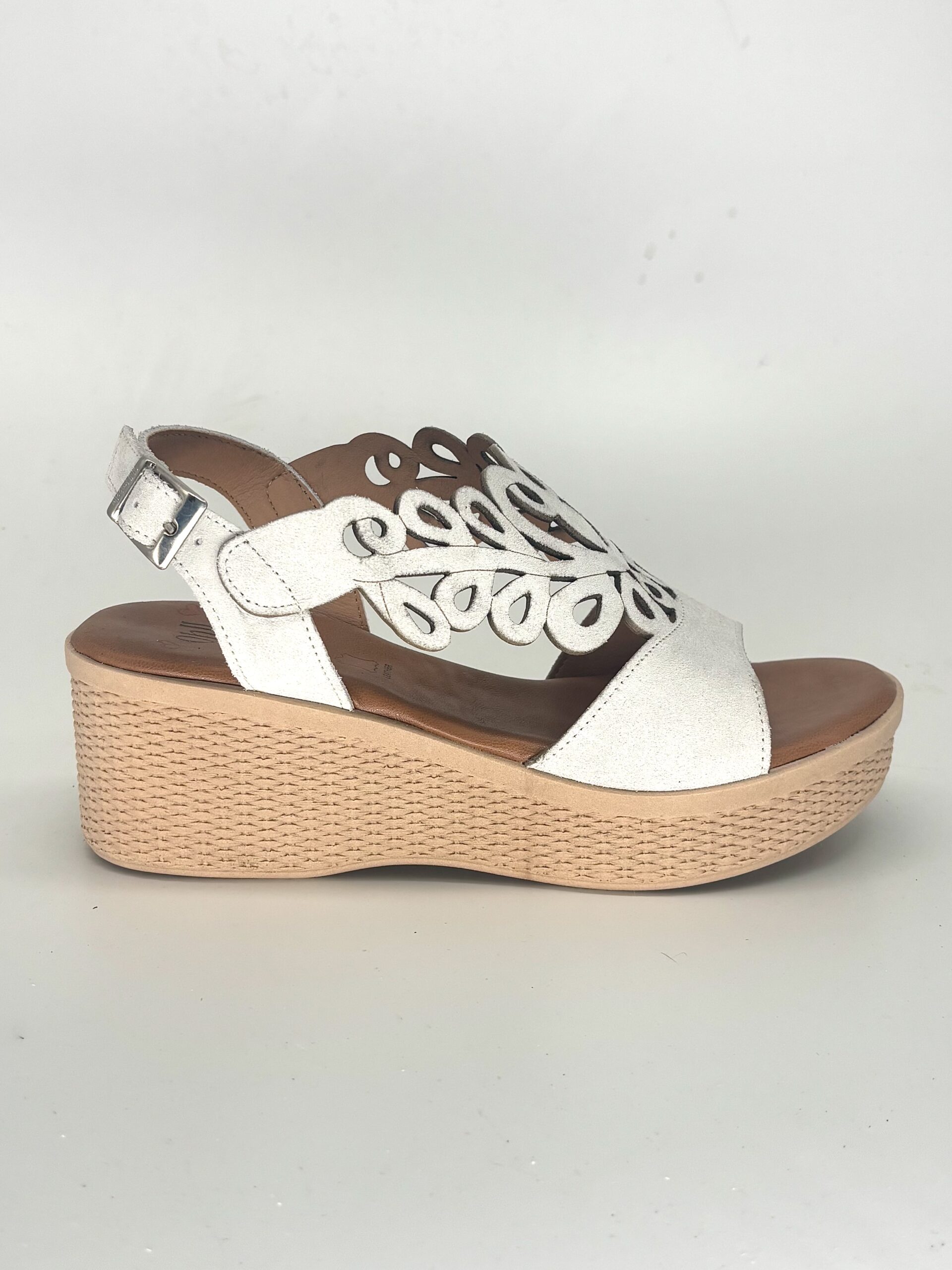 Sandalias de cuña doradas de piel para mujer PERUGIA - Imagen 8