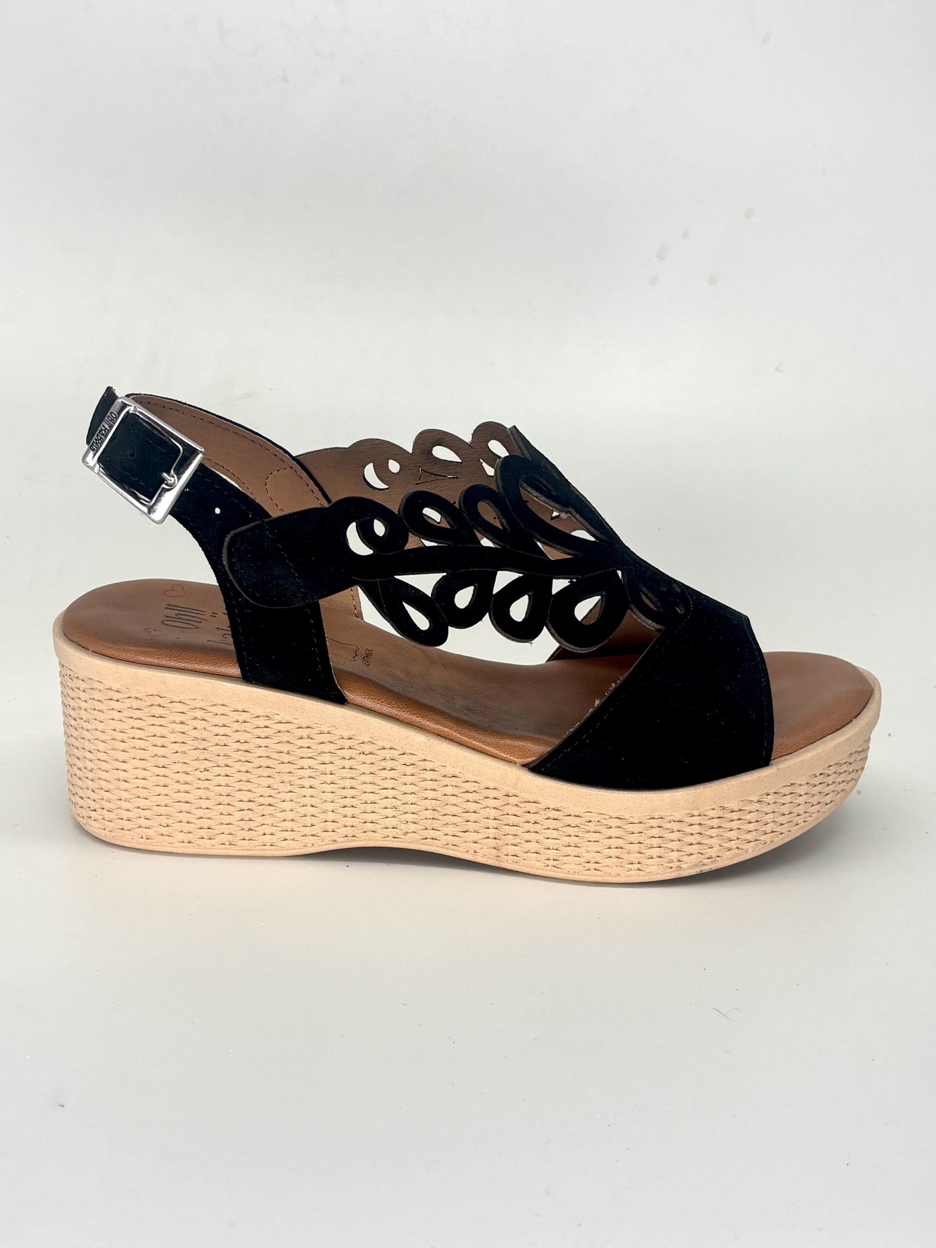 Sandalias de cuña doradas de piel para mujer PERUGIA - Imagen 5