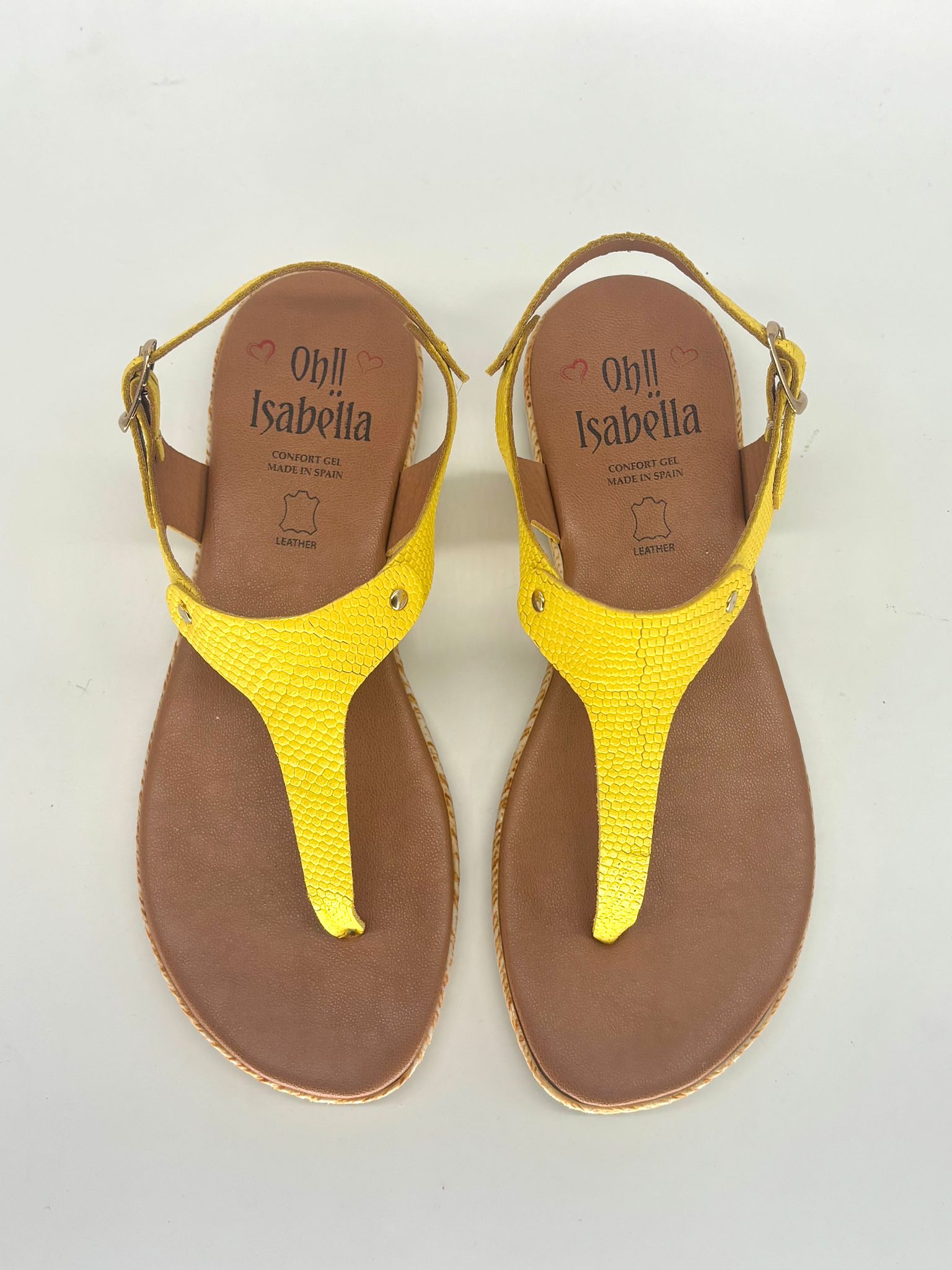 Sandalias blancas planas de piel para mujer ROMA - Imagen 8