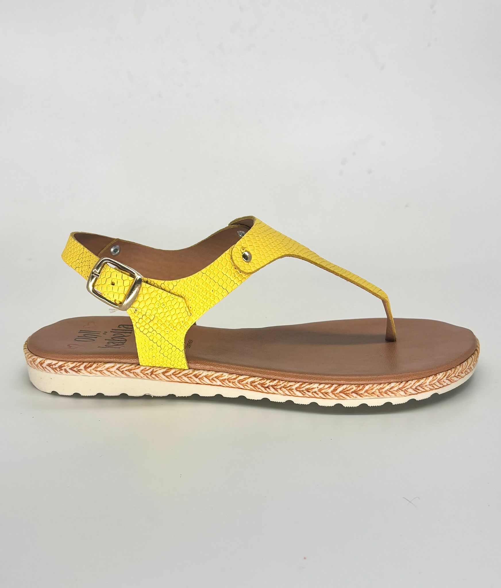 Sandalias blancas planas de piel para mujer ROMA - Imagen 7