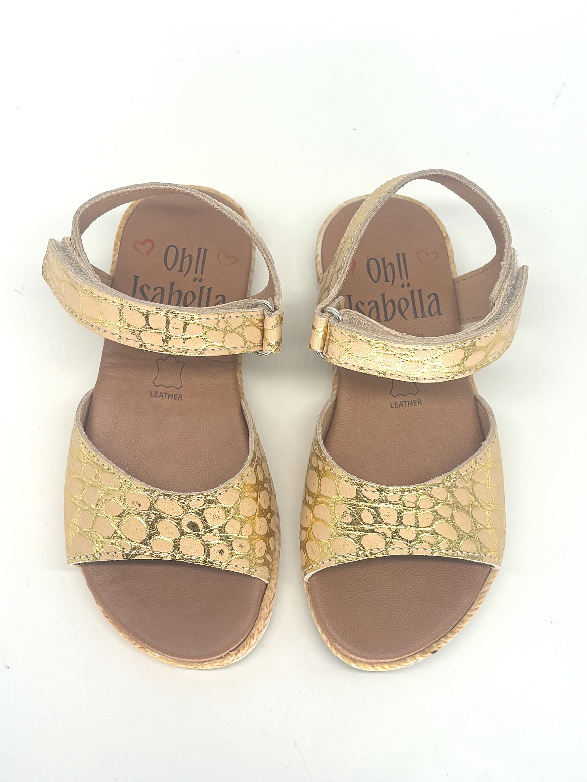Sandalias doradas para niñas de piel CAPRI - Imagen 3