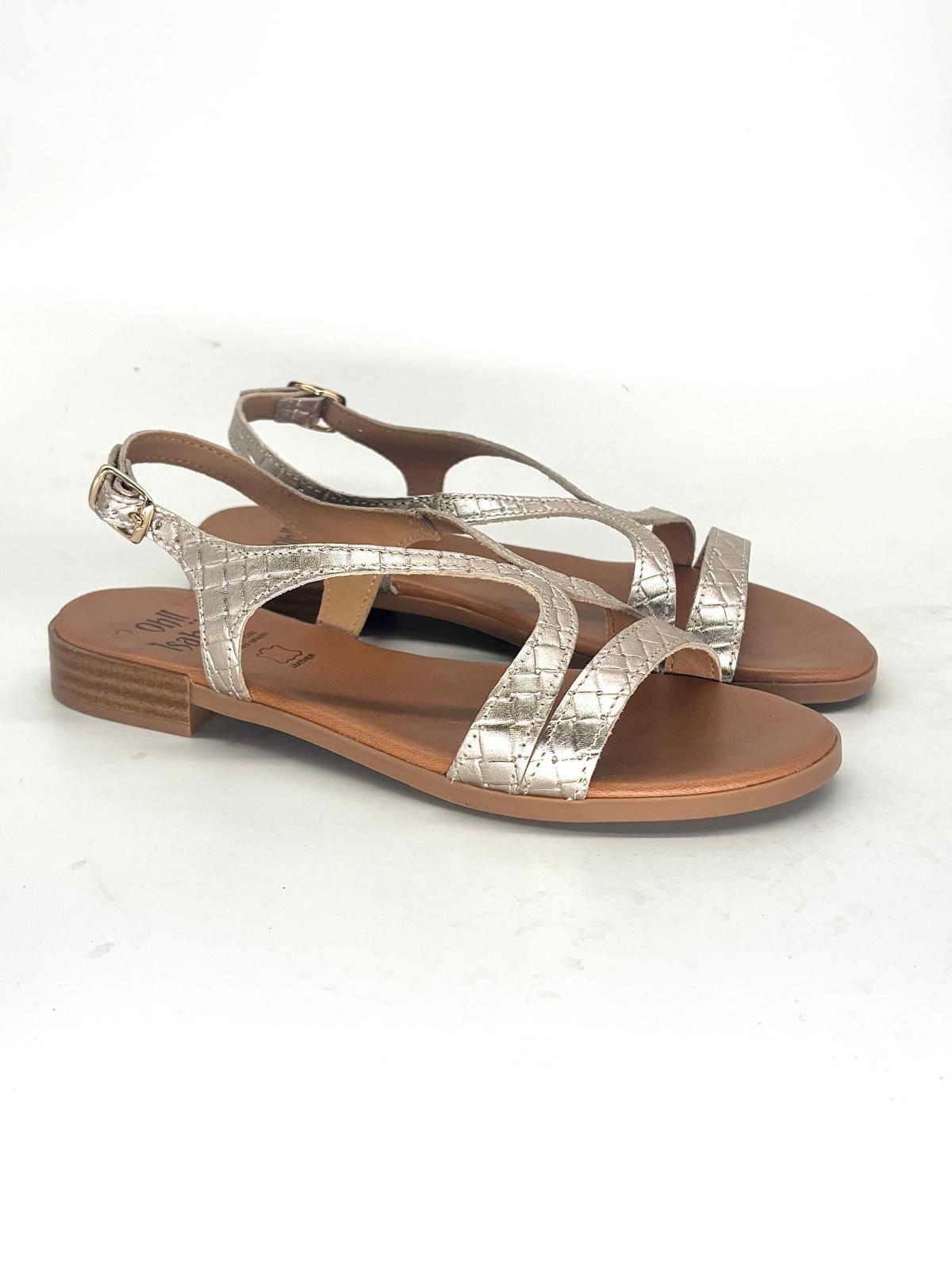 Sandalias planas de piel para mujer VENEZIA - Imagen 4